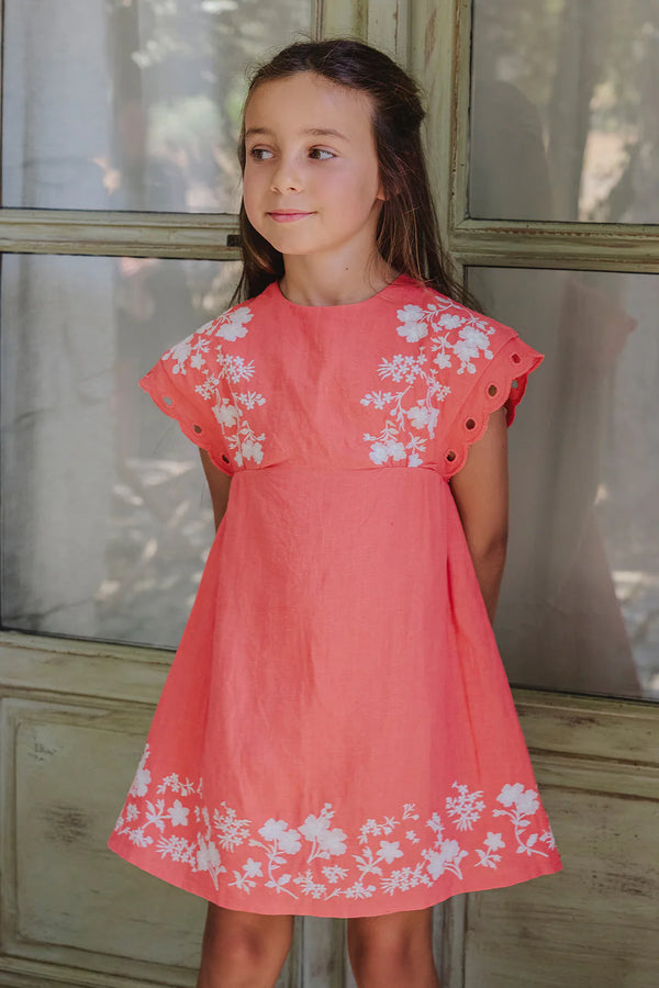 TRESOR D'ETE ROBE V - Corail