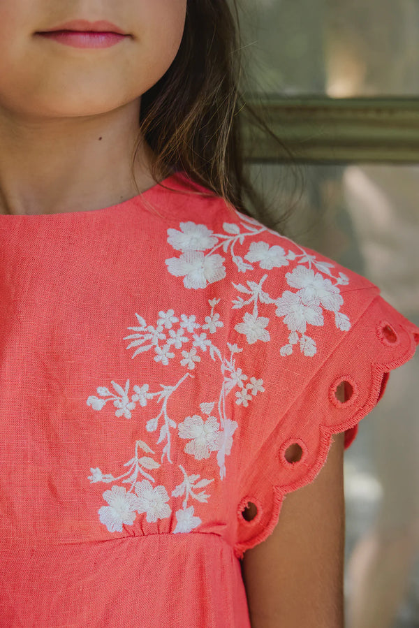 TRESOR D'ETE ROBE V - Corail