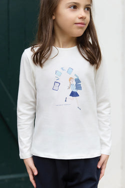 BACK TO SCHOOL F TEESHIRTA - Nacre (CB10002)