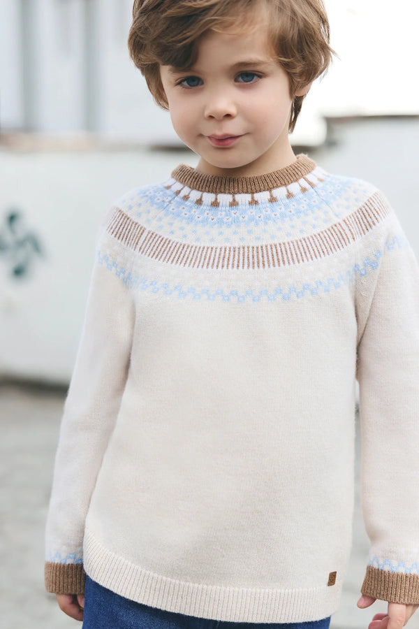 BABY DOUCEUR ALPINE PULL2 - Beige chiné (cb18031 )