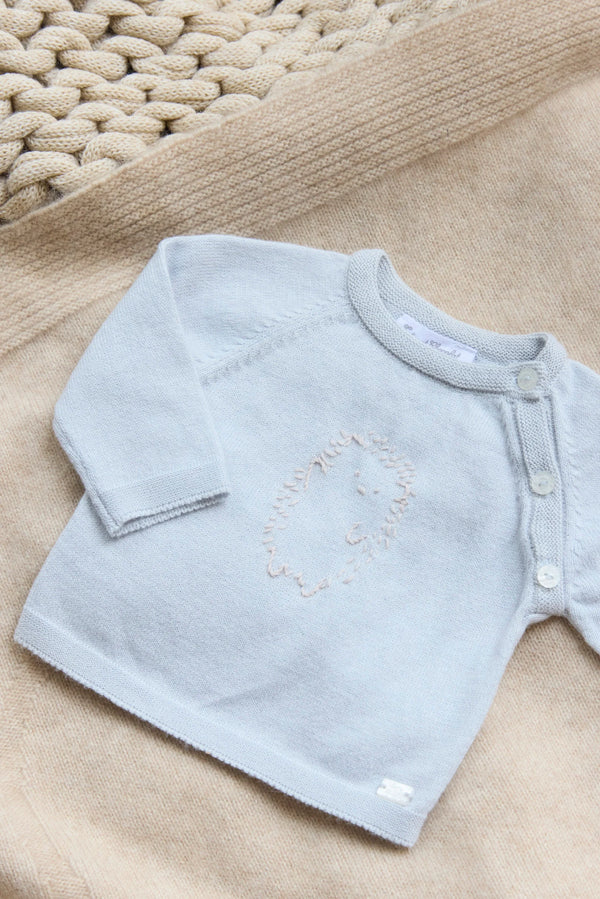 PREMIER TROUSSEAU GARCON PULL 1 - Bleu céleste (CB18030)