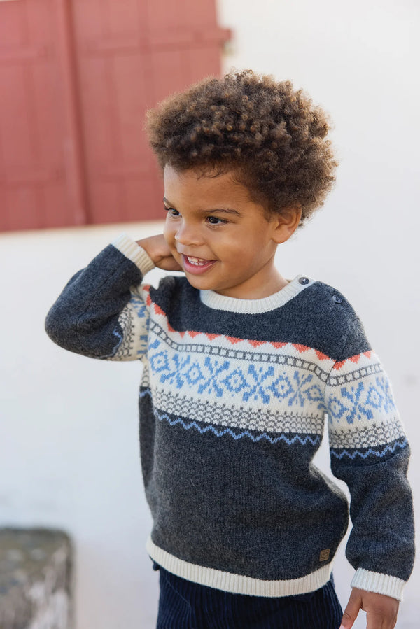 BABY PETIT ROBOT PULL 5 - Gris chiné foncé (cb18061)