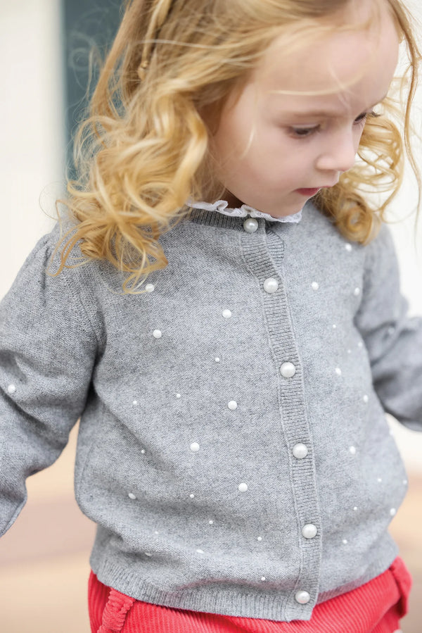 BABY PREPPY WINTER CARDIGAN 8 - Gris moyen chiné CB18141