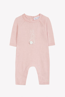 PREMIER TROUSSEAU FILLE COMBILONGUE8 - Rose pâle mouliné nacre (CB32070)