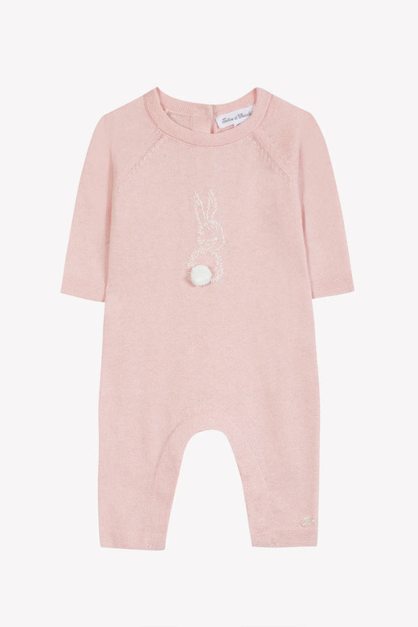 PREMIER TROUSSEAU FILLE COMBILONGUE8 - Rose pâle mouliné nacre (CB32070)