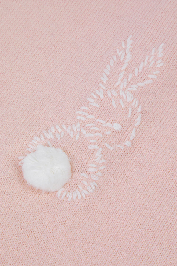 PREMIER TROUSSEAU FILLE COMBILONGUE8 - Rose pâle mouliné nacre (CB32070)
