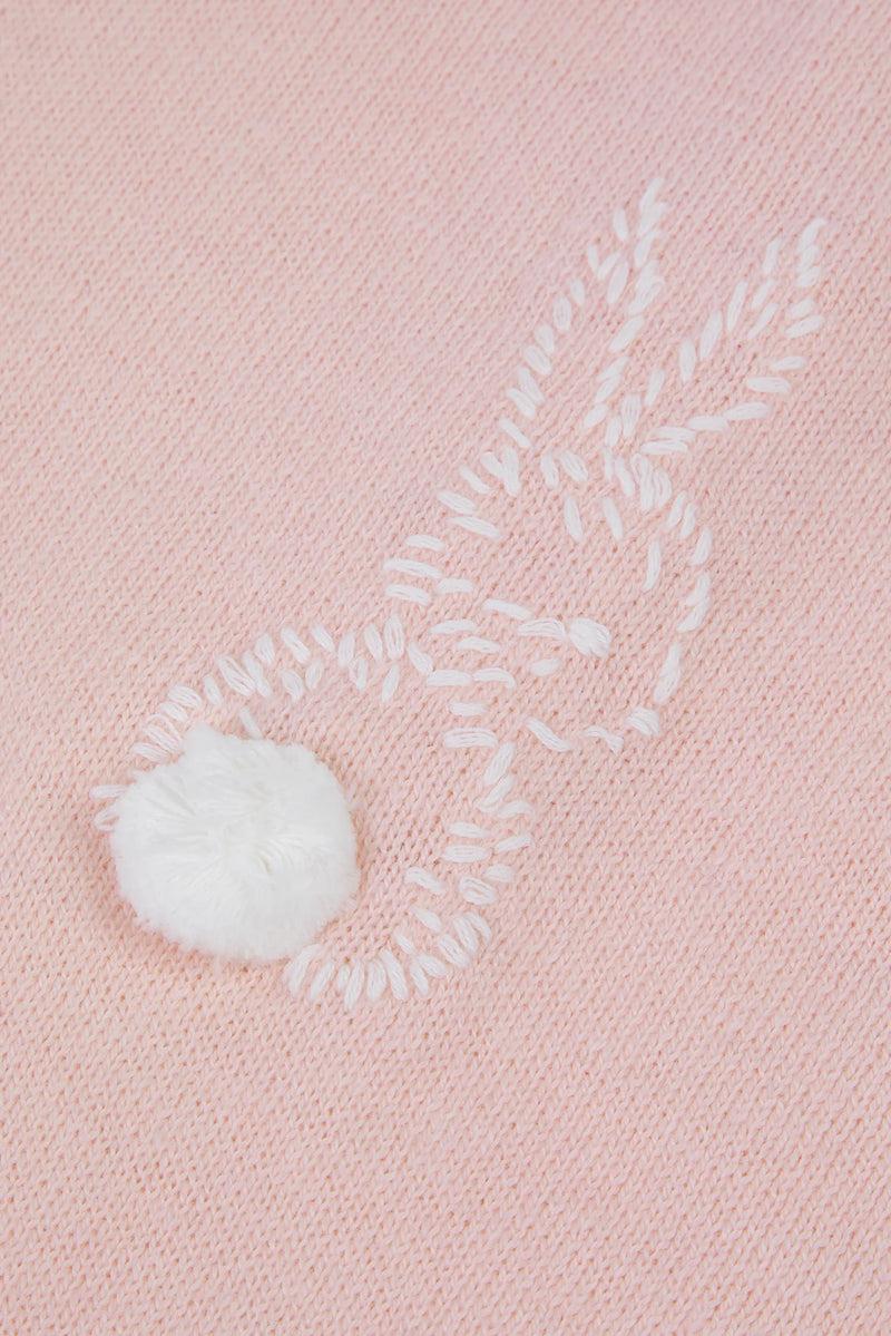 PREMIER TROUSSEAU FILLE COMBILONGUE8 - Rose pâle mouliné nacre (CB32070)