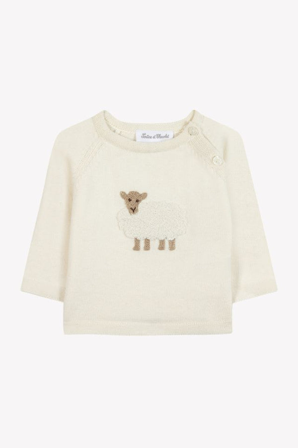 PREMIER TROUSSEAU MIXTE PULL1 - Nacre (CB18030)