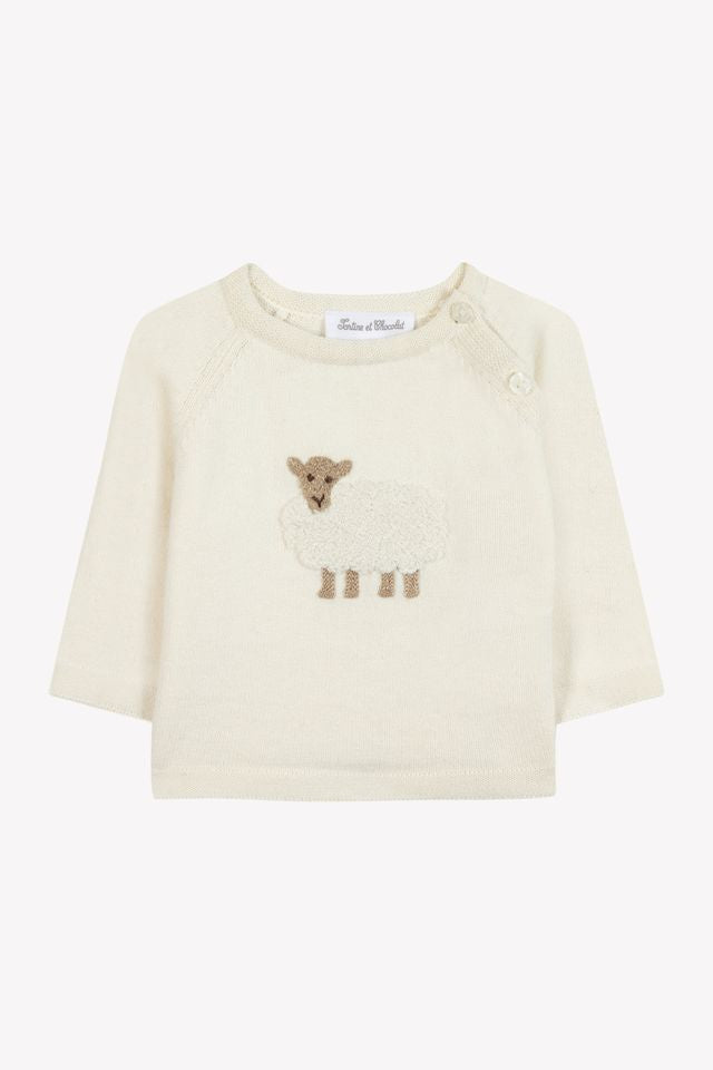 PREMIER TROUSSEAU MIXTE PULL1 - Nacre (CB18030)
