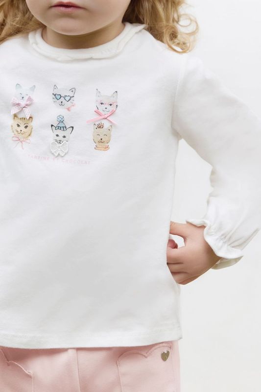 BABY PETITS TRESORS TEESHIRT2 - Nacre CB10011
