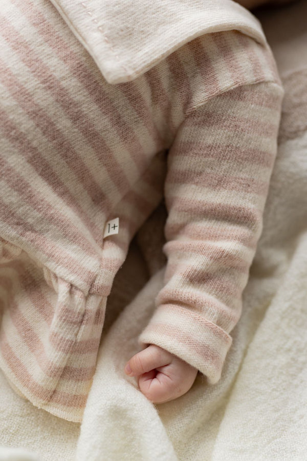 CLAUDETTE SOFT STRIPED FLEECE dress - nude