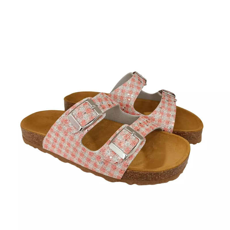 ONS 2 Buckle Sandal with Cork Sole - Vichy Coral