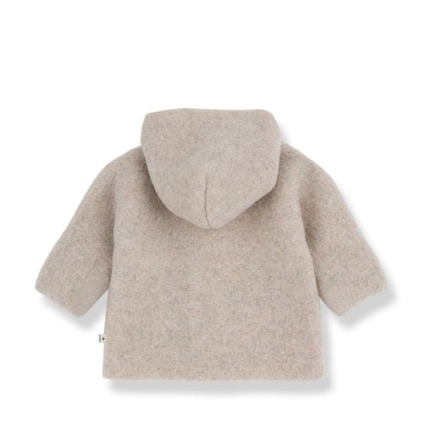 JANNICK RECYCLED WOOL hooded jacket - beige