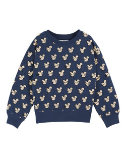 SQUIREL ALL OVER PRINTED SWEATSHIRT AC101 - MINUIT