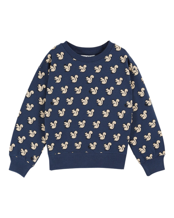SQUIREL ALL OVER PRINTED SWEATSHIRT AC101 - MINUIT