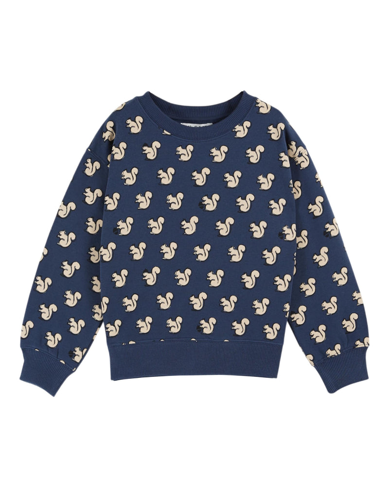 SQUIREL ALL OVER PRINTED SWEATSHIRT AC101 - MINUIT