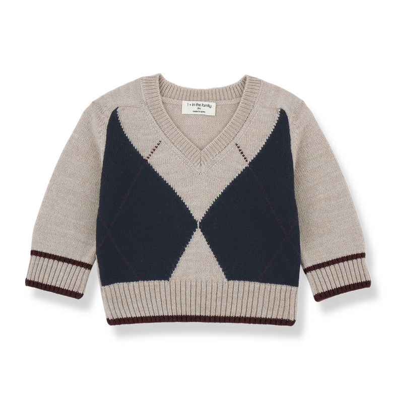 KASPER KNITWEAR argyle pullover - tortora