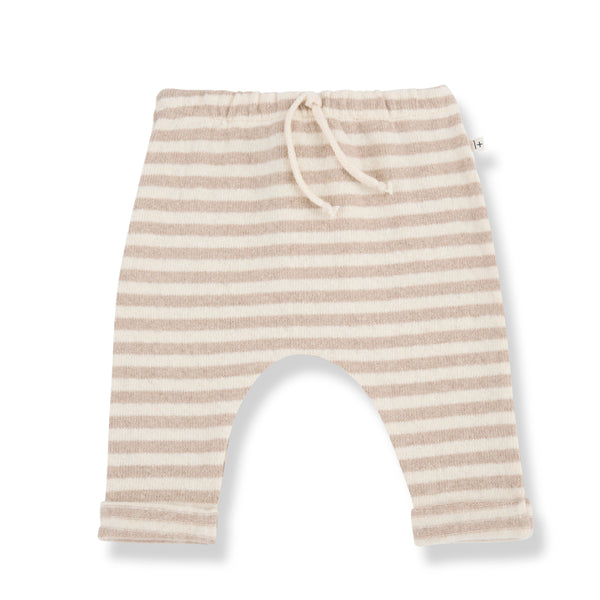 VICENS SOFT STRIPED FLEECE pants - beige