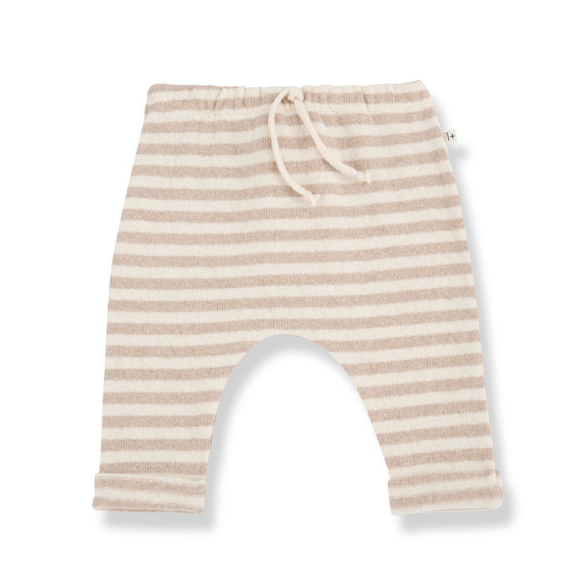 VICENS SOFT STRIPED FLEECE pants - beige
