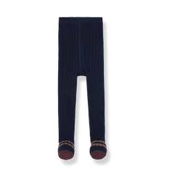 SALLY ribbed plain tights - dark-blue
