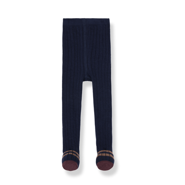 SALLY ribbed plain tights - dark-blue