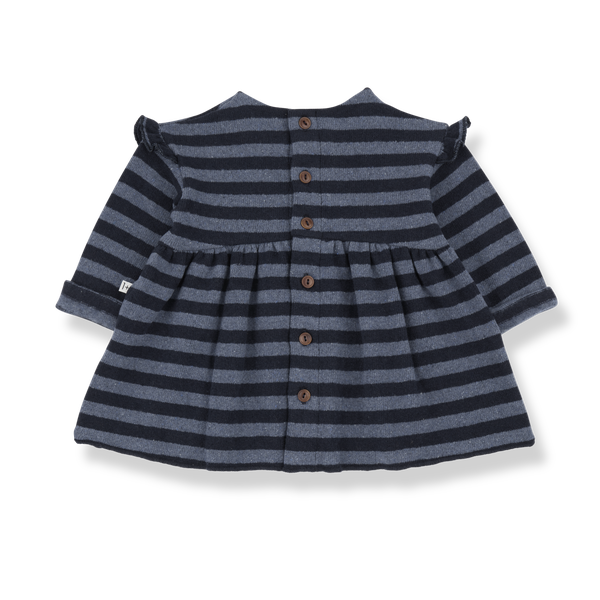THEA SOFT MEDIUM STRIPE FLEECE dress - denim