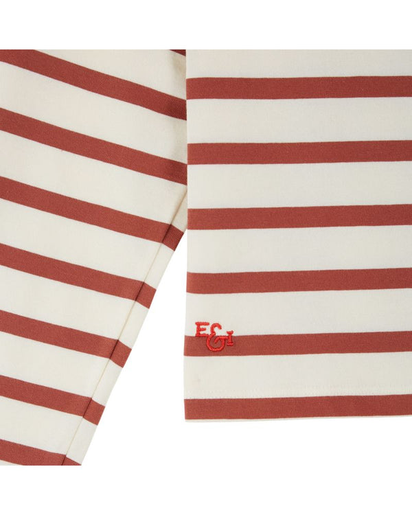 STRIPED T-SHIRT IDA-CYBELE - ECRU/BRIQUE