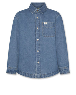 lou quilted denim shirt - 001011 - wash middle
