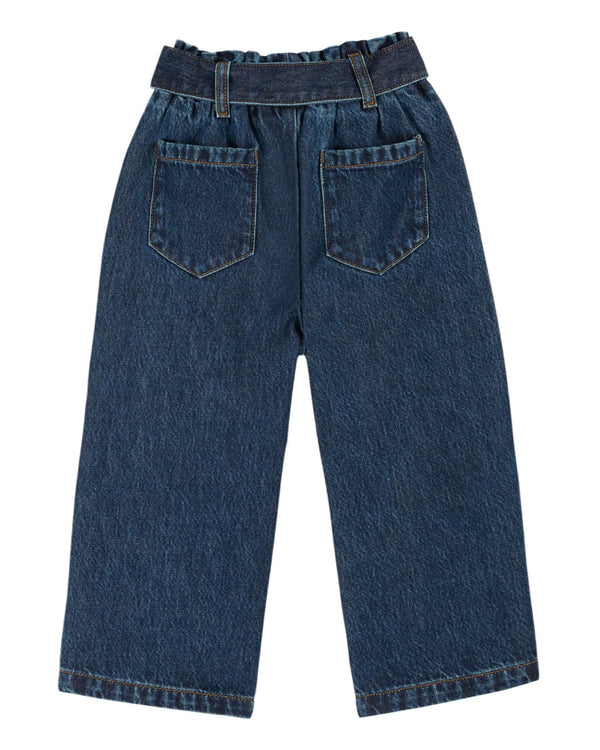 BELTED WIDE DENIM TROUSERS AC225 - DENIM
