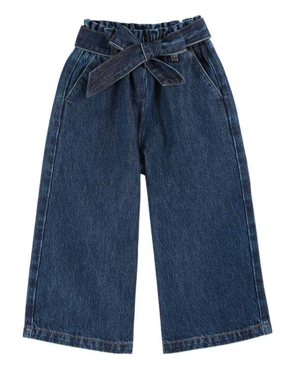 BELTED WIDE DENIM TROUSERS AC225 - DENIM