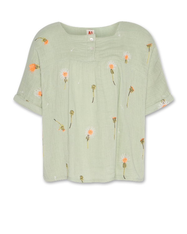 freida dandelion shirt - quiet green