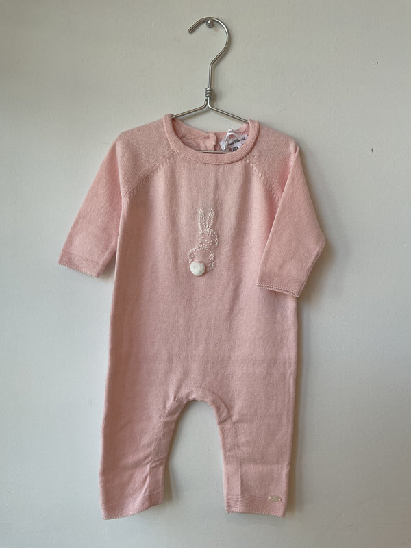 PREMIER TROUSSEAU FILLE COMBILONGUE8 - Rose pâle mouliné nacre (CB32070)