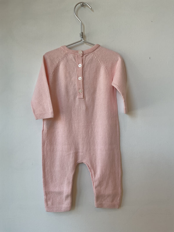 PREMIER TROUSSEAU FILLE COMBILONGUE8 - Rose pâle mouliné nacre (CB32070)