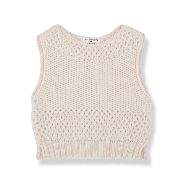 KARIN-nb KNITWEAR vest - ecru