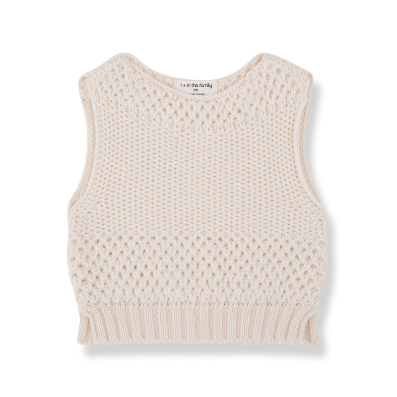 KARIN-nb KNITWEAR vest - ecru