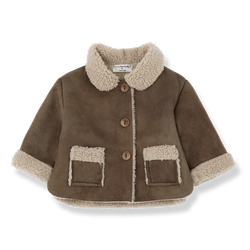 FILIPPA FAUX FUR collar jacket - brown