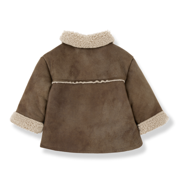 FILIPPA FAUX FUR collar jacket - brown