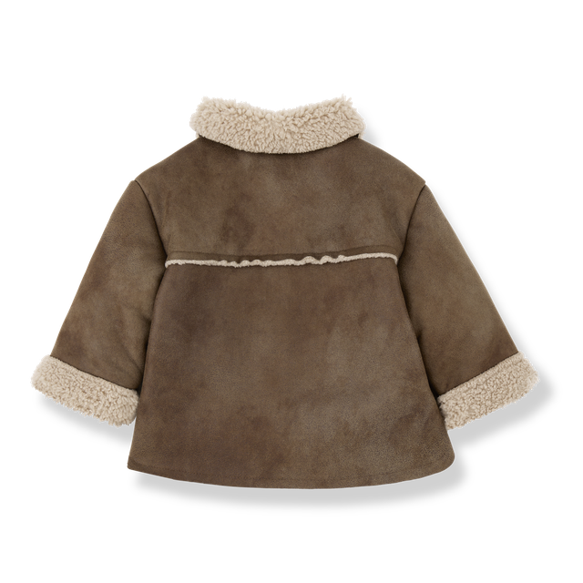FILIPPA FAUX FUR collar jacket - brown