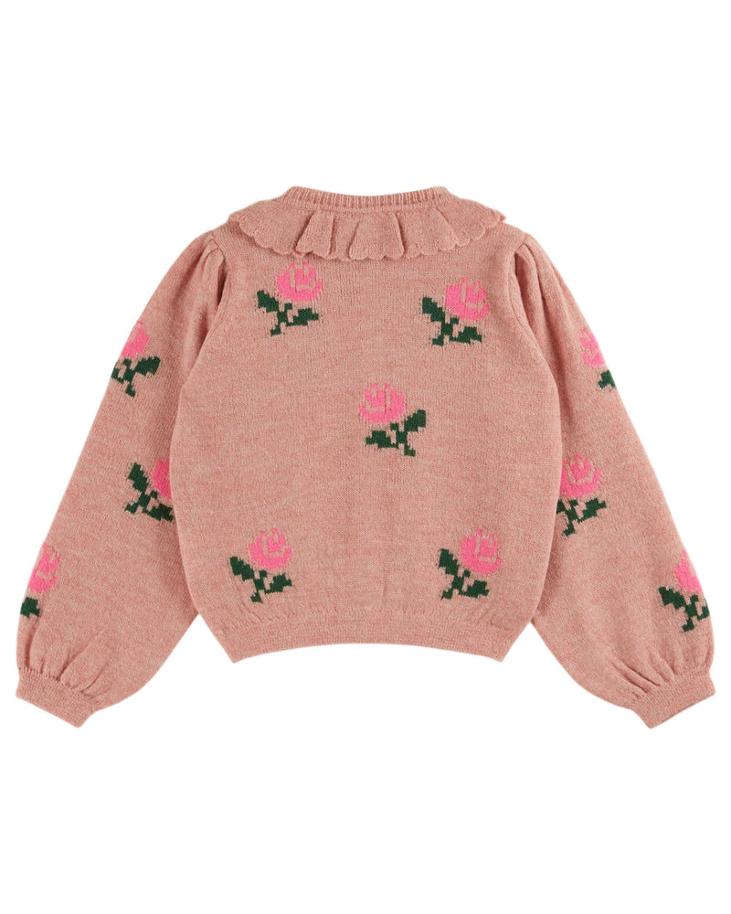 FLOWERS CARDIGAN AC124 - ROSE
