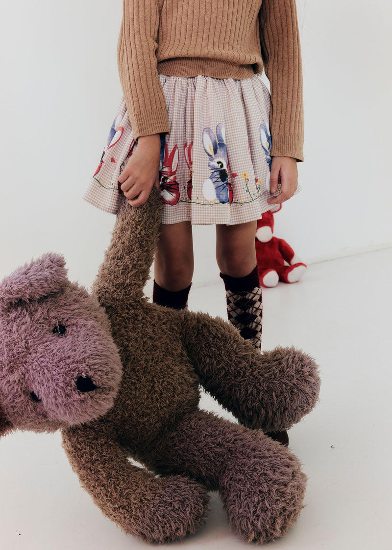 WHIZZ GIRLS SKIRT WITH ELASTIC WAISTBAND - BUNNY BEIGE