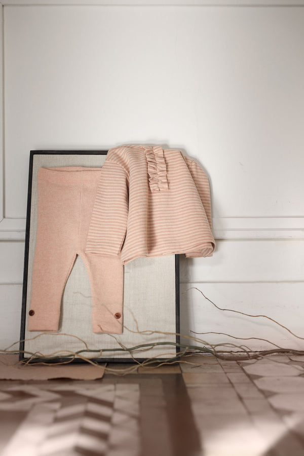 SINA PLAIN RIB JERSEY leggings - nude