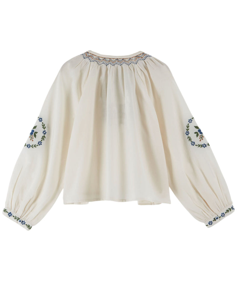 ETHNIC EMBROIDERED BLOUSE AC046 - CREME