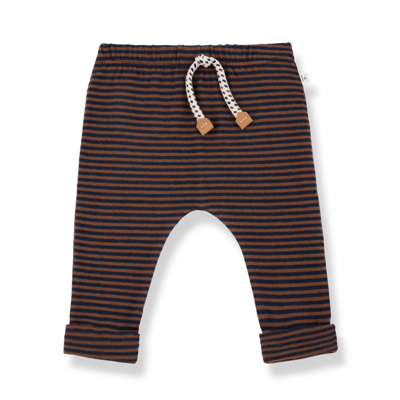 HENRIK STRIPED JERSEY pants - melanzana