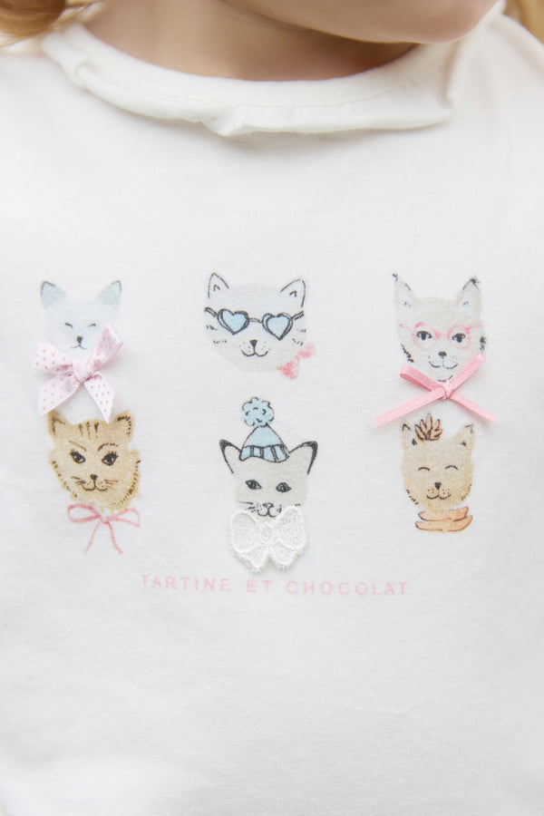 BABY PETITS TRESORS TEESHIRT2 - Nacre CB10011