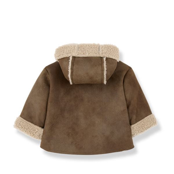 JOHAN FAUX FUR hooded jacket - brown