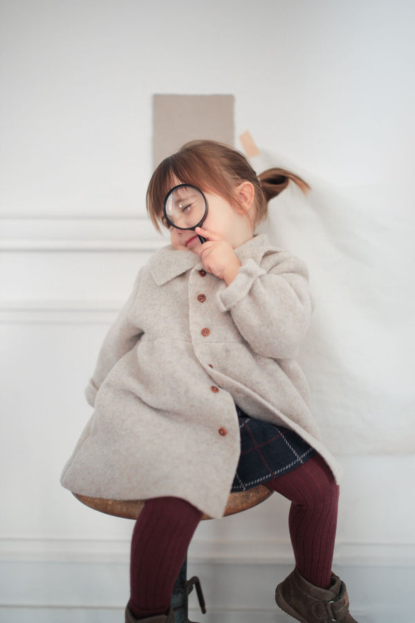 ANNE RECYCLED WOOL coat - tortora