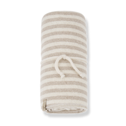 JEANINE SOFT STRIPED FLEECE blanket - beige