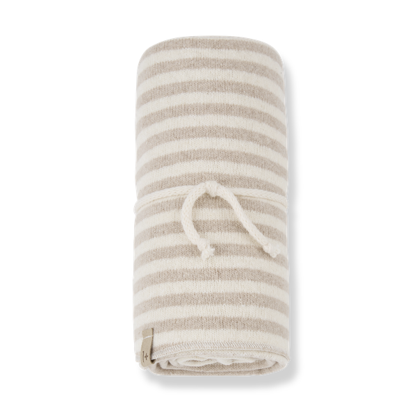 JEANINE SOFT STRIPED FLEECE blanket - beige