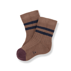 SOREN ribbed plain socks - castagna