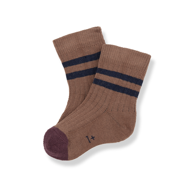 SOREN ribbed plain socks - castagna